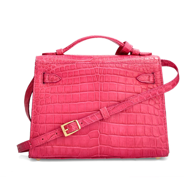 Kelsey - Pink Nile Crocodile Leather Bag