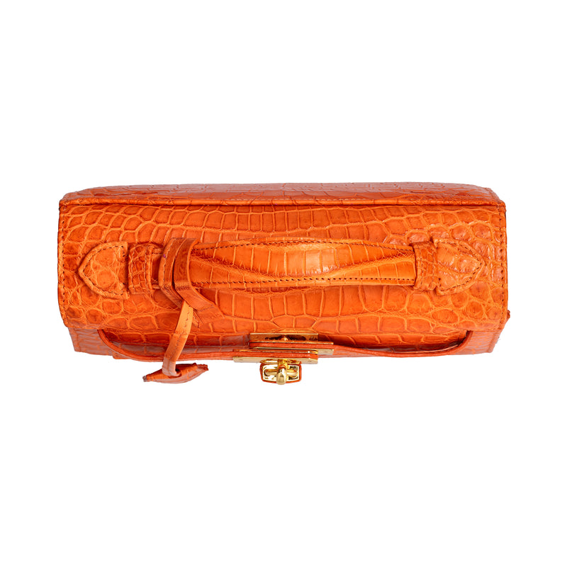 Kelsey - Orange Nile Crocodile Leather Bag