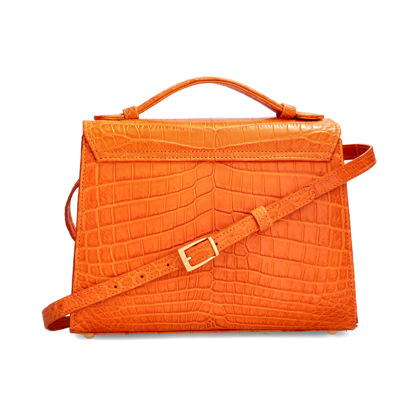Kelly.T - Orange Nile Crocodile Leather Bag