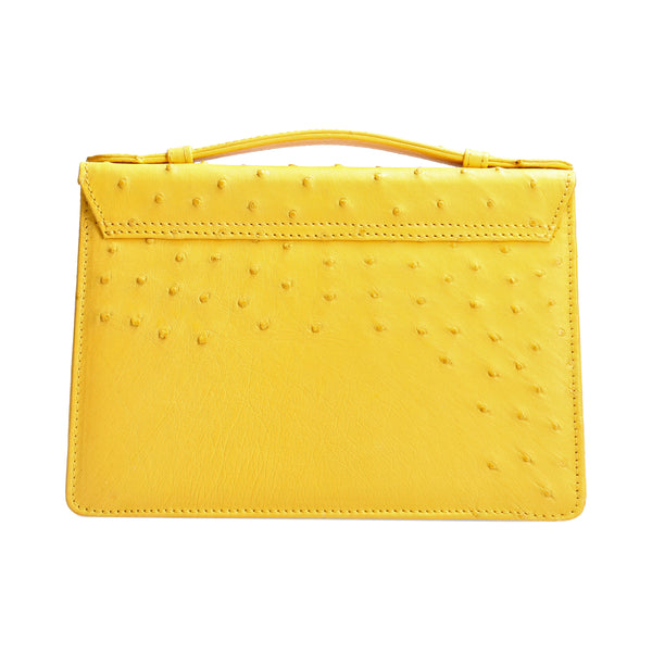 Amanda - Sun (Yellow) Ostrich Leather Handbag