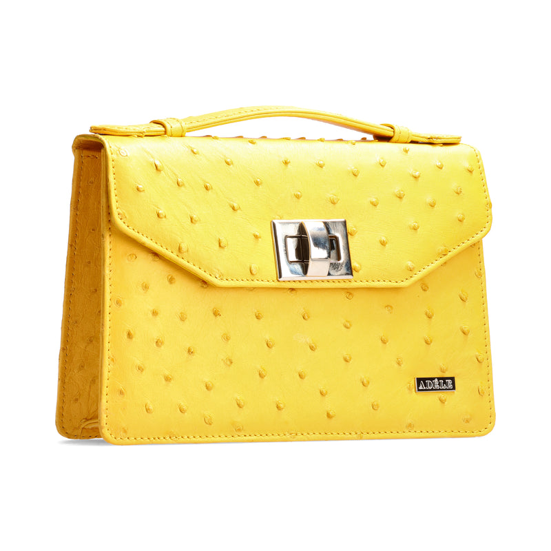 Amanda - Sun (Yellow) Ostrich Leather Handbag