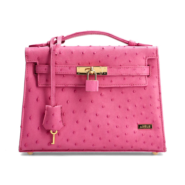 Kelsey - Cyclamen (Pink) Ostrich Leather Bag