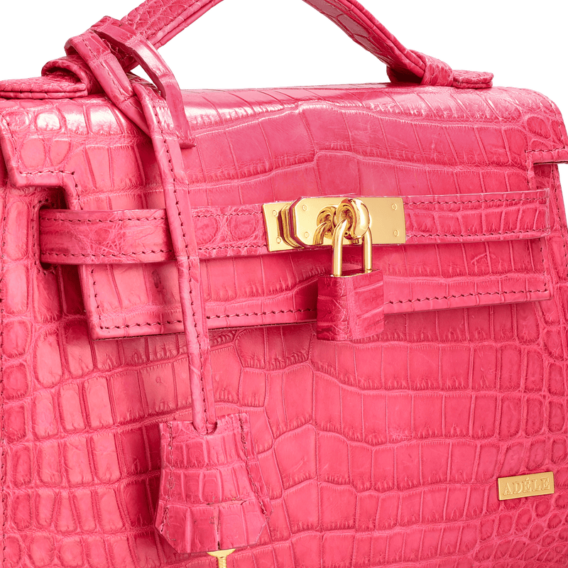 Kelsey - Pink Nile Crocodile Leather Bag