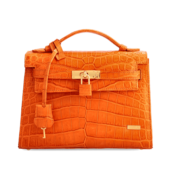 Kelsey - Orange Nile Crocodile Leather Bag