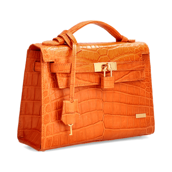 Kelsey - Orange Nile Crocodile Leather Bag