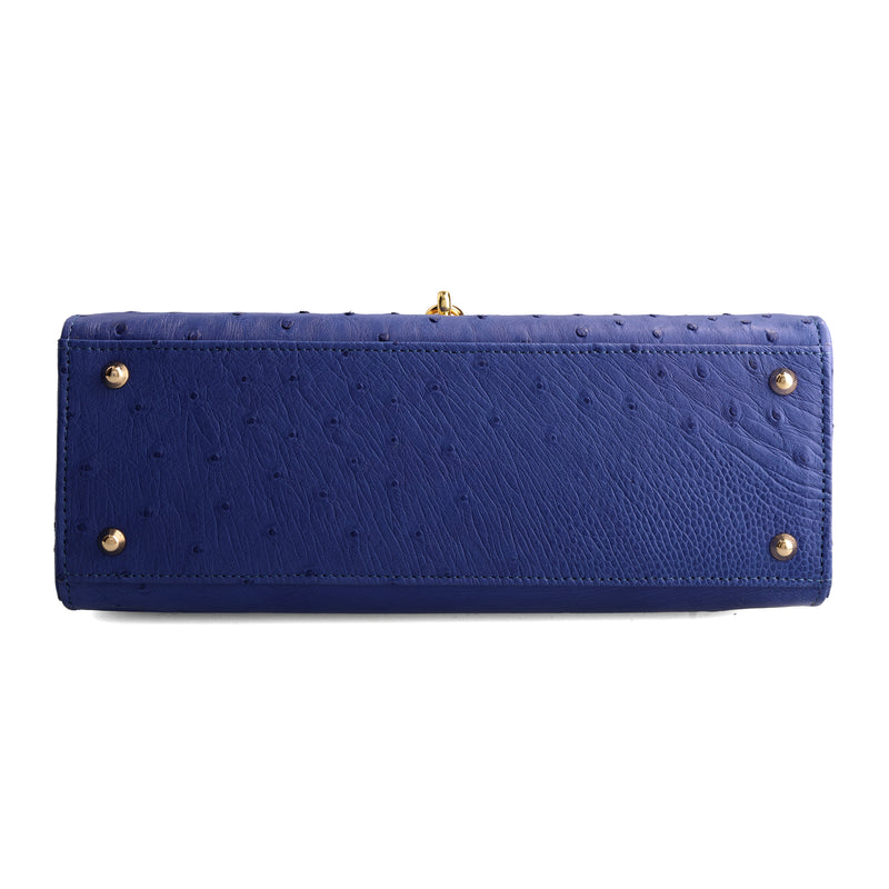 Kelsey - Electric Blue Ostrich Leather Handbag