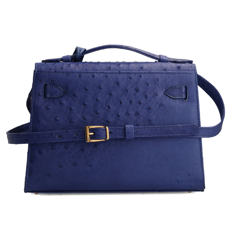 Kelsey - Electric Blue Ostrich Leather Handbag