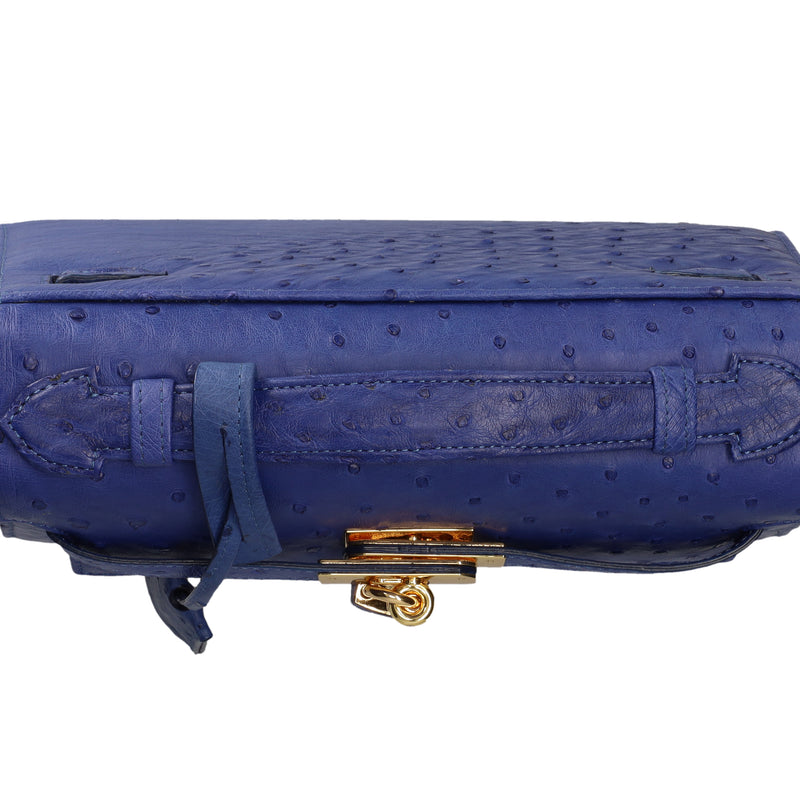 Kelsey - Electric Blue Ostrich Leather Handbag