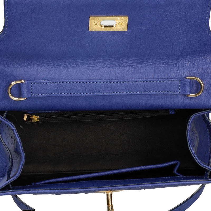 Kelsey - Electric Blue Ostrich Leather Handbag