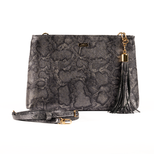 Lana Silver snake printed Leather