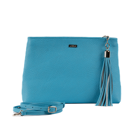 Lana Blue Cow hide Leather clutch/sling bag - Main Image