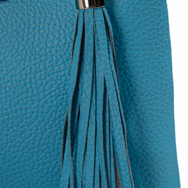 Lana Two Tone - Blue Cow hide and silver snake print Leather